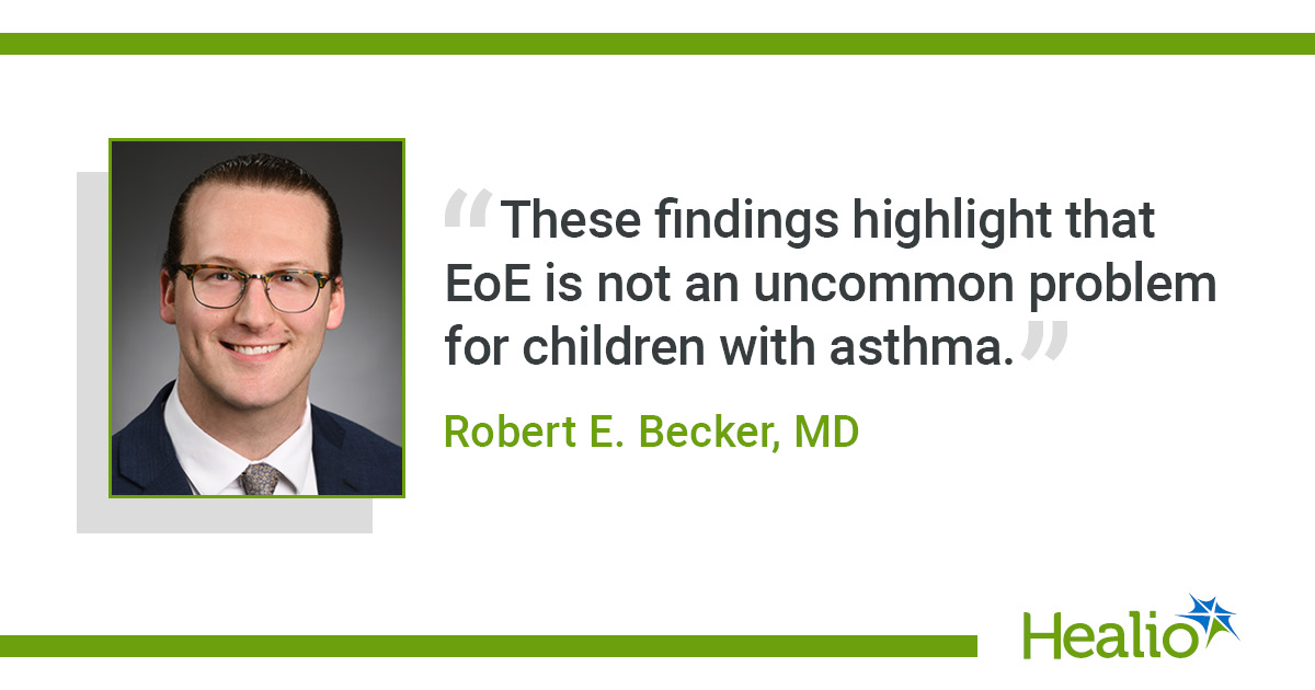 High EoE prevalence found via screening in pediatric asthma
