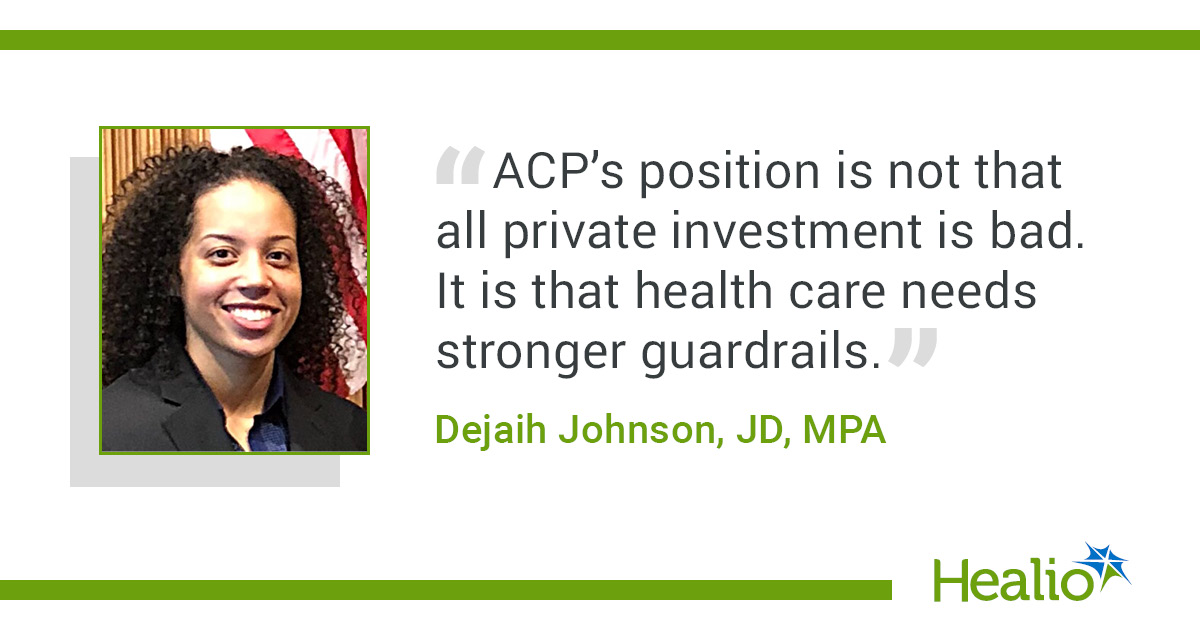 ACP, AMA clarify position on private equity ownership in medicine