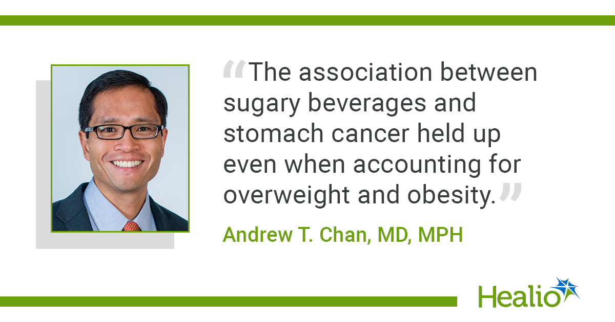 Daily sugary beverage intake may double risk for gastric cancer